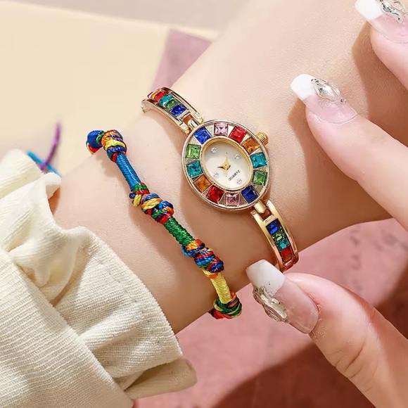 Vintage Gold Multicolor Quartz Watch - Picture 6 of 12